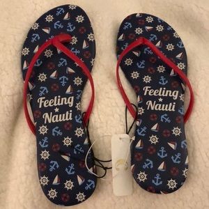 Charming Charlie Feeling Nauti Flipflops NWT
